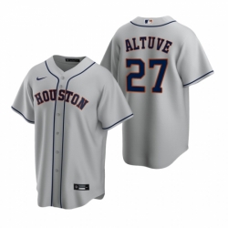 Mens Nike Houston Astros 27 Jose Altuve Gray Road Stitched Baseball Jerse Mens Nike Houston Astros 27 Jose Altuve Gray Road Stitched Baseball Jerse