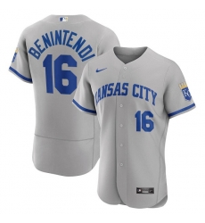 Men Kansas City Royals 16 Andrew Benintendi Grey Flex Base Stitched Jersey