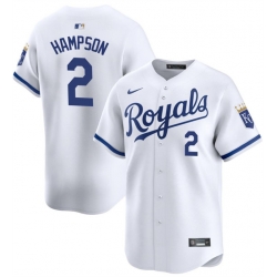 Men Kansas City Royals 2 Garrett Hampson White 2024 Home Limited Cool Base Stitched Baseball Jersey