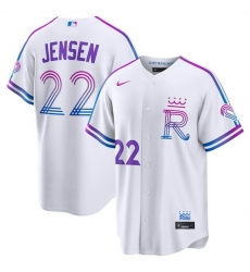 Men Kansas City Royals  22 Carter Jensen White 2026 City Connect Stadium Stitched Baseball Jersey