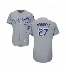 Mens Kansas City Royals 27 Raul Mondesi Replica Grey Road Cool Base Baseball Jersey 