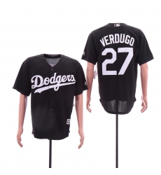 Dodgers 27 Alex Verdugo Black Cool Base Jersey