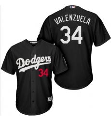 Dodgers 34 Fernando Valenzuela Black Turn Back The Clock Cool Base Jersey