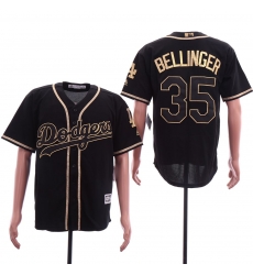 Dodgers 35 Cody Bellinger Black Gold Cool Base Jersey