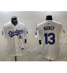 Men Los Angeles Dodgers 13 Max Muncy White 2024 World Series With Fernando Memorial Patch Home Limited Stitched Baseball Jersey 5