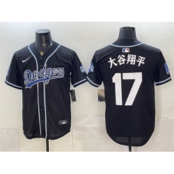 Men Los Angeles Dodgers  17 Shohei Ohtani B2B Champs 2026 Black Out Style Vapor Limited Stitched Baseball Jersey