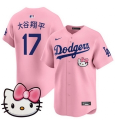Men Los Angeles Dodgers 17 Shohei Ohtani Pink 2025 Hello Kitty Vapor Limited Stitched Baseball Jersey