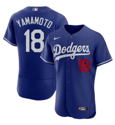 Men Los Angeles Dodgers 18 Yoshinobu Yamamoto Royal 2023 Flex Base Stitched Baseball Jersey