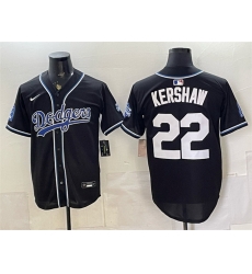 Men Los Angeles Dodgers  22 Clayton Kershaw B2B Champs 2026 Black Out Style Vapor Limited Stitched Baseball Jersey