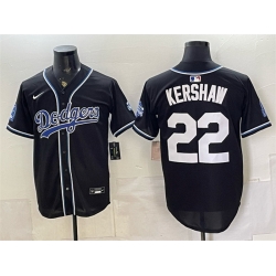 Men Los Angeles Dodgers  22 Clayton Kershaw B2B Champs 2026 Black Out Style Vapor Limited Stitched Baseball Jersey