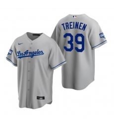 Men Los Angeles Dodgers 39 Blake Treinen Gray 2020 World Series Champions Road Replica Jersey