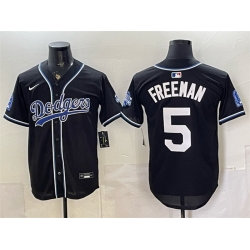 Men Los Angeles Dodgers  5 Freddie Freeman B2B Champs 2026 Black Out Style Vapor Limited Stitched Baseball Jersey