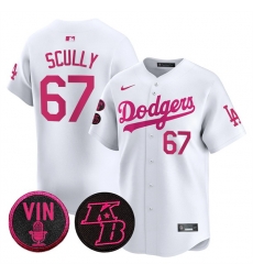 Men Los Angeles Dodgers  67 Vin Scully White 2026 Mothers Day Vapor Premier Limited Stitched Baseball Jersey