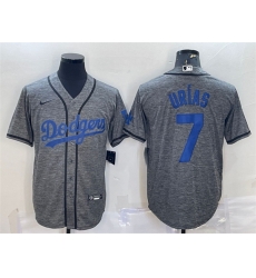 Men Los Angeles Dodgers 7 Julio Ur EDas Grey Cool Base Stitched Jersey