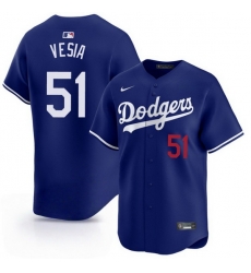 Men Los Angeles Dodgers Alex Vesia #51 Blue Limited Stitched Baseball Jersey Men Los Angeles Dodgers Alex Vesia #51 Blue Limited Stitched Baseball Jersey