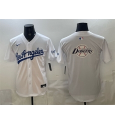 Men Los Angeles Dodgers Team Big Logo White Alternate Stadium Stitched Baseball Jerseys