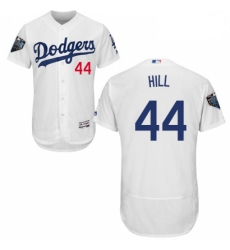 Mens Majestic Los Angeles Dodgers 44 Rich Hill White Home Flex Base Authentic Collection 2018 World Series Jersey 