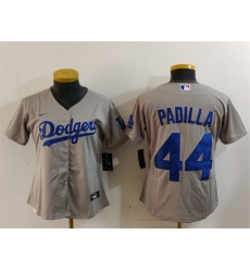 Women Los Angeles Dodgers 44 Vicente Padilla Grey Stitched Jersey