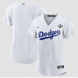 Women Los Angeles Dodgers Blank White 2025 World Series Home Cool Base Stitched Baseball Jersey  Women Los Angeles Dodgers Blank White 2025 World Series Home Cool Base Stitched Baseball Jersey