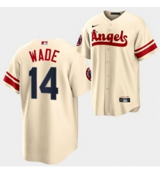 Men Los Angeles Angels 14 Tyler Wade 2022 Cream City Connect Cool Base Stitched Jersey