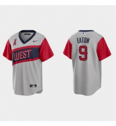 Men Los Angeles Angels 9 Adam Eaton Men Nike Gray 2021 Little League Classic Game MLB Jersey