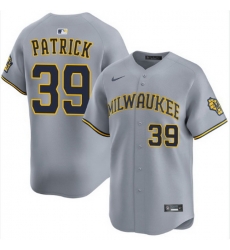 Men Milwaukee Brewers Chad Patrick #39 Home Gray Stitched Limited Jersey