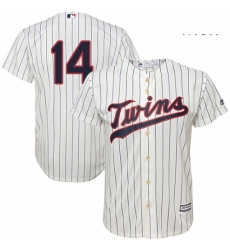 Mens Majestic Minnesota Twins 14 Kent Hrbek Replica Cream Alternate Cool Base MLB Jersey