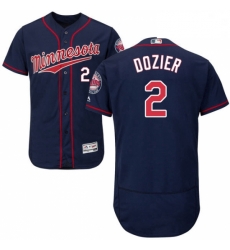 Mens Majestic Minnesota Twins 2 Brian Dozier Authentic Navy Blue Alternate Flex Base Authentic Collection MLB Jersey