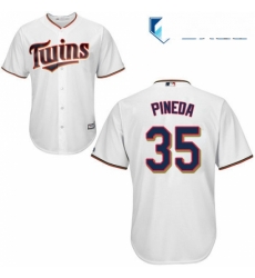 Mens Majestic Minnesota Twins 35 Michael Pineda Replica White Home Cool Base MLB Jersey 