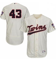 Mens Majestic Minnesota Twins 43 Addison Reed Cream Alternate Flex Base Authentic Collection MLB Jersey