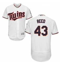 Mens Majestic Minnesota Twins 43 Addison Reed White Home Flex Base Authentic Collection MLB Jersey