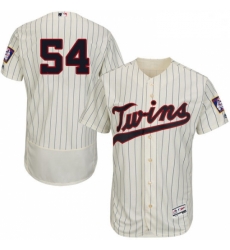 Mens Majestic Minnesota Twins 54 Ervin Santana Authentic Cream Alternate Flex Base Authentic Collection MLB Jersey