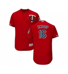 Mens Minnesota Twins 16 Jonathan Schoop Scarlet Alternate Flex Base Authentic Collection Baseball Jersey