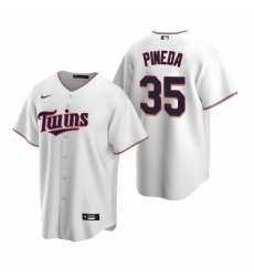 Mens Nike Minnesota Twins 35 Michael Pineda White Home Stitched Baseball Jersey