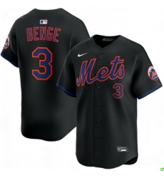 Men New York Mets Nike Carson Benge #3 Black Home Stitched Player Jersey Men New York Mets Nike Carson Benge #3 Black Home Stitched Player Jersey