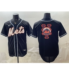 Men New York Mets Team Big Logo 2026 Fashion Replica Black Out Stitched Baseball Jerseys