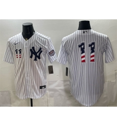 Men New York Yankees  11 Anthony Volpe White 2026 USA 250 Fourth of July Home Stadium Stitched Baseball Jersey
