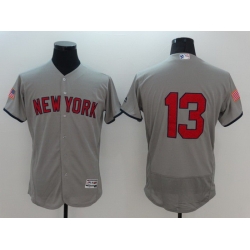 Men New York Yankees 13 No name Grey Elite Independent Edition 2021 MLB Jerseys