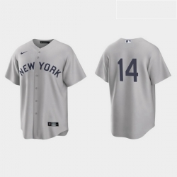 Men New York Yankees 14 Tyler Wade Men Nike Gray 2021 Field of Dreams Game MLB Jersey