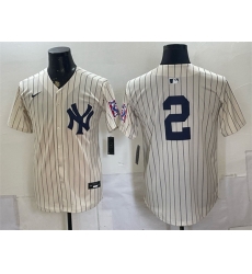 Men New York Yankees  2 Derek Jeter Cream 2026 Field of Dreams Stadium Stitched Baseball Jersey