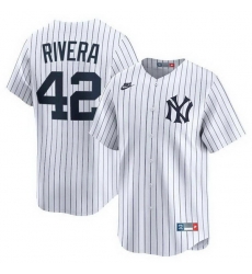 Men New York Yankees 42 Mariano Rivera White Home Limited Stitched Baseball Jersey Men New York Yankees 42 Mariano Rivera White Home Limited Stitched Baseball Jersey