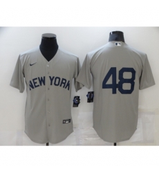 Men New York Yankees 48 Anthony Rizzo Gray Game 2021 Field of Dreams Jersey