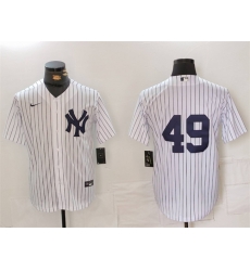 Men New York Yankees 49 Ron Guidry White Cool Base Stitched Baseball Jersey 622