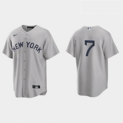 Men New York Yankees 7 Mickey Mantle Men Nike Gray 2021 Field of Dreams Game MLB Jersey