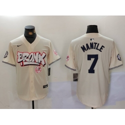 Men New York Yankees 7 Mickey Mantle The Bronx Graffiti V2 Vapor Limited Stitched Baseball Jersey