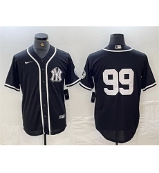 Men New York Yankees 99 Aaron Judge Black Cool Base Stitched Baseball Jersey 1