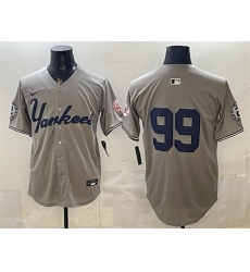 Men New York Yankees  99 Aaron Judge Grey With Patch Limited Stitched Baseball Jersey