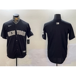 Men New York Yankees Blank Black With Patch Limited Stitched Baseball Jersey