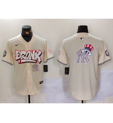 Men New York Yankees Blank Cream The Bronx Graffiti V2 Vapor Limited Stitched Baseball Jersey 6 622