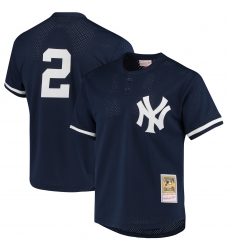 Men New York Yankees Derek Jeter Mitchell & Ness Cooperstown Navy Blue MLB Jersey